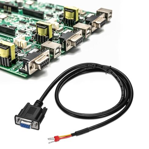 Generic كابل تسلسلي DB9 RS232، 24AWG DB9 أنثى إلى سلك مكشوف نهاية مفتوحة مع 3 محطات أسلاك، DB9 232-235 مزدوج الحماية لاتصالات البيانات، 3.3 قدم in Saudi Arabia