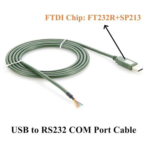 USB إلى RS232 سلك نهاية كابل تسلسلي FTDI FT232R USB COM منفذ سلك عاري متوافق مع USB-RS232-WE لنظام التشغيل Windows وLinux وmacOS وAndroid (1.8M/5.91FT) in Kuwait