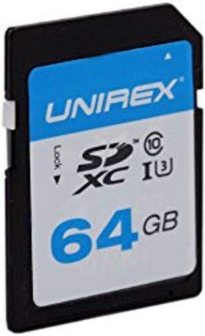 Unirex UFF-364S Full Size SD Card, Works With Any Product with SD Card Slot, 64GB, UHS-I U3 in Saudi Arabia