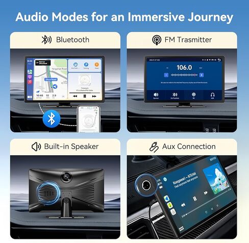 Wireless Carplay Screen for Car, 11.3" Extra Large A-pple CarPlay & Android Auto Screen with 4K Dashcam & 1080P Backup Camera, Car Stereo with Mirror Link, Voice Control, GPS, Bluetooth, AUX, FM in Kuwait