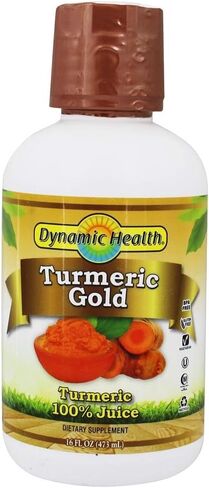 Dynamic Health Turmeric Gold, Turmeric 100% Juice, No Additives, Joint Support, Vegan, Gluten Free, Non-GMO, 16 oz in Saudi Arabia