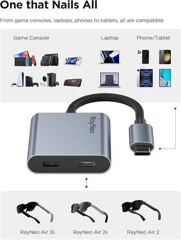 RayNeo USB-C إلى محول شحن النظارات وحزمة أنبوب الصوت in Kuwait