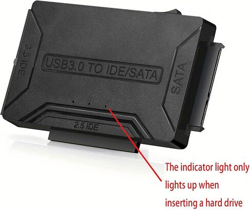 USB 3.0 to SATA/IDE Adapter, External Hard Drive Card Reader, Super Data Recovery Converter, Compatible with 2.5-inch/3.5-inch HDDs, SSDs, and 5.25-inch DVD/CD-ROM Drives, Supports Data Transfer in Saudi Arabia