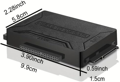 USB 3.0 to SATA/IDE Adapter, External Hard Drive Card Reader, Super Data Recovery Converter, Compatible with 2.5-inch/3.5-inch HDDs, SSDs, and 5.25-inch DVD/CD-ROM Drives, Supports Data Transfer in Saudi Arabia