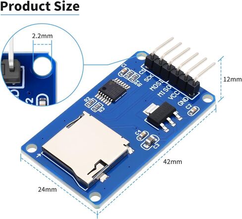 10 Pieces of Micro SD TF Card Adapter Reader Modules, 6-pin SPI Interface Drive Modules, with Chip Level Conversion, Suitable for Arduino UNO R3 MEGA 2560. in Saudi Arabia