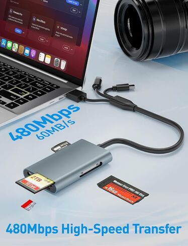 4-in-1 Multi Memory Card Reader for SD/Micro SD/MS/xD-Picture-Cards, Memory Stick Pro Duo Adapter with Lightning/USB-C/USB-A Connectors, Sony Cybershot Card Reader for iPhone 17/16/15/14/Android/PC in Saudi Arabia