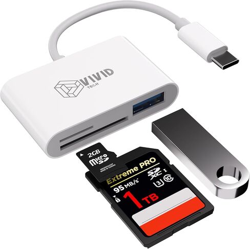 3-in-1 USB C Card Reader, High Speed USB 3.0 SD/TF/Micro SD Card Adapter with OTG, Memory Card Reader for iPhone 17/16/15 Pro Max, iPad, MacBook Pro/Air, GoPro, Dash Cam, Android & PC in Saudi Arabia