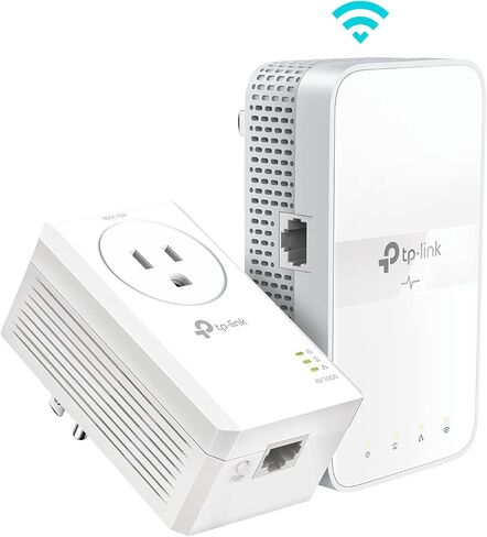 موسع واي فاي TP-Link Powerline (TL-WPA7617KIT) - محول AV1000 Powerline Ethernet مع شبكة Wi-Fi ثنائية النطاق AC1200، منفذ جيجابت، عبور، OneMesh، إيثرنت عبر الطاقة، التوصيل والتشغيل (متجدد) in Saudi Arabia