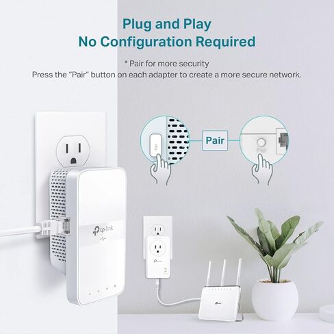 موسع واي فاي TP-Link Powerline (TL-WPA7617KIT) - محول AV1000 Powerline Ethernet مع شبكة Wi-Fi ثنائية النطاق AC1200، منفذ جيجابت، عبور، OneMesh، إيثرنت عبر الطاقة، التوصيل والتشغيل (متجدد) in Saudi Arabia