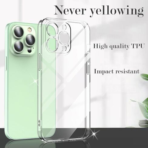 حافظة هاتف Vivo X200 Pro V2405A، V2405DA (6.78 بوصة)، مع 2 × واقي شاشة من الزجاج المقسى، مع 2 × حافظة رفيعة للغاية من مادة TPU الناعمة المضادة للخدش ومضادة للصدمات - شفاف + شفاف in Kuwait