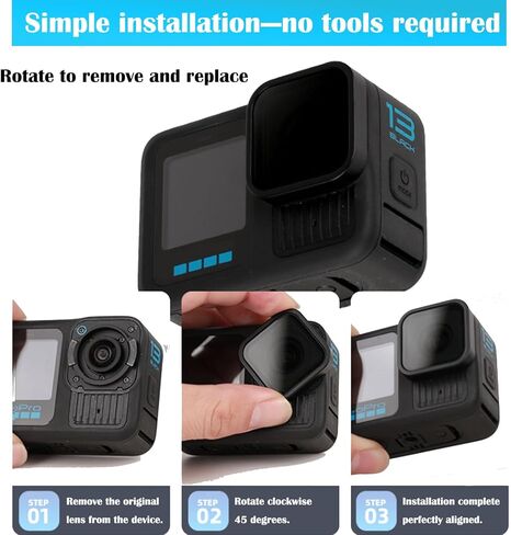 Protective Lens Replacement for GoPro Hero 9/10/11/12/13 Black,Camera Anti-Scratch UV Glass Lens Protective Cover Repair Parts Accessories Compatible for Gopro Hero 13 Hero 12 Hero 11 Hero 10 Hero 9 in Saudi Arabia