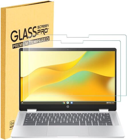 MUBUY-GOL واقي شاشة من الزجاج المقوى مكون من قطعتين لجهاز HP Chromebook x360 14 (14bt-cd0000) كمبيوتر محمول مقاس 14 بوصة، شفاف فائق الدقة، مضاد للخدش، مضاد لبصمات الأصابع in Saudi Arabia
