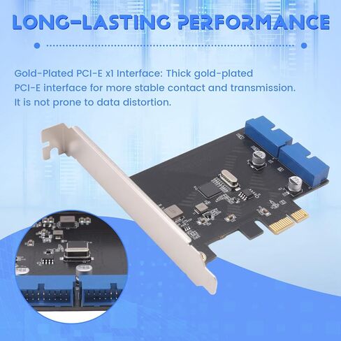 PCI Express USB 3.0 19 Pin بطاقة التوسع PCIE 1X إلى 2 منافذ USB 3 19 Pin محول داخلي USB3 20Pin Hub Head in Kuwait