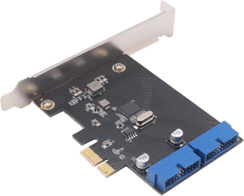 PCI Express USB 3.0 19 Pin بطاقة التوسع PCIE 1X إلى 2 منافذ USB 3 19 Pin محول داخلي USB3 20Pin Hub Head in Kuwait