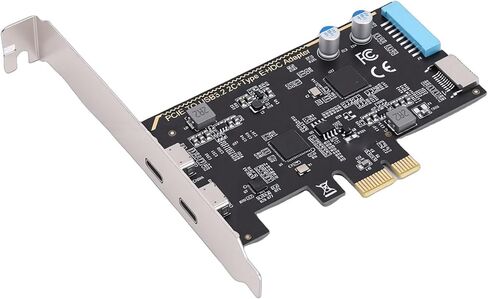 بطاقة توسيع PCI Express، بطاقة PCIe بسرعة 5 جيجابت في الثانية إلى بطاقة مزدوجة من النوع C مع منفذ داخلي و19 دبوسًا، ومحول ASM1042 للكمبيوتر المكتبي in Kuwait
