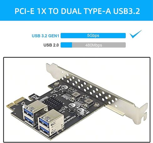 USB 3.2 Gen1 Expansion Card, PCIE 1X to USB A Type C Type E Adapter Card with Chipset, for 7 8 10 11 2003 Systems in Saudi Arabia