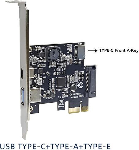 USB 3.2 Gen1 Expansion Card, PCIE 1X to USB A Type C Type E Adapter Card with Chipset, for 7 8 10 11 2003 Systems in Saudi Arabia