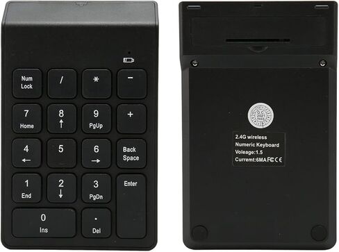 2.4G Wireless Numeric Keypad, 18 Keys Plug and Play with Chocolate Keys and Ergonomic Tilt, for Tablets Desktops in Saudi Arabia