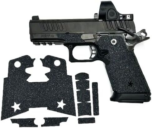 HANDLEITGRIPS Gun Grip Tape Wrap for Staccato HD (ورق الصنفرة الممتاز) - شريط قبضة مسدس من ورق الصنفرة الفاخر الأسود، سهل التركيب، أجزاء وإكسسوارات البندقية، مملوكة للمحاربين القدامى، صنع في الولايات المتحدة الأمريكية in Saudi Arabia