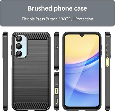 حافظة هاتف Asuwish لهاتف Samsung Galaxy A16 5G/4G مع غطاء واقي شاشة من الزجاج المقسى وإكسسوارات خلوية نحيفة من مطاط السيليكون الهجين الناعم الواقي من ألياف الكربون للنساء والرجال باللون الأسود in Saudi Arabia