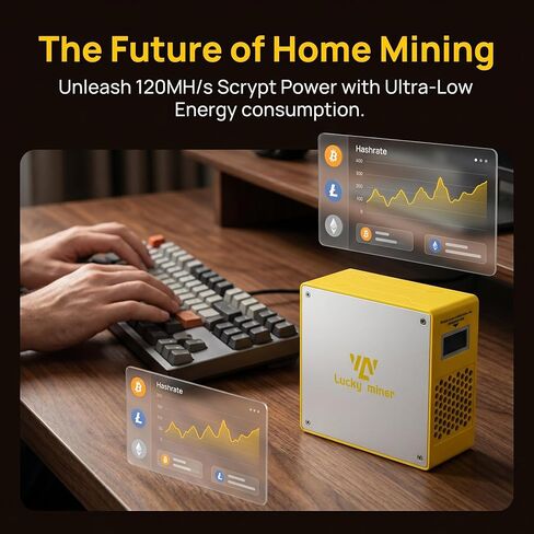 Luckyminer LG07 Pro Scrypt Miner, 120MH/S 30W High-Efficiency Home Solo Miner for LTC & Dogecoin, Supports 100+ Coins, 2.4G WiFi & Hotspot, Ultra-Quiet Desktop Machine in Saudi Arabia