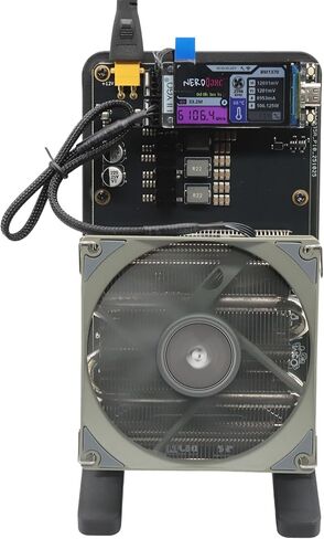New Upgraded Bitaxe Miner NerdQaxe++ Rev 6.1 6T 100W BTC Miner 2.4G WiFi 16.5 J/TH Crypto Machine, Quiet Open-Source Mining Machine, Dual Fan Design, High Efficiency for BTC Mining (Black) in Saudi Arabia