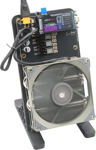New Upgraded Bitaxe Miner NerdQaxe++ Rev 6.1 6T 100W BTC Miner 2.4G WiFi 16.5 J/TH Crypto Machine, Quiet Open-Source Mining Machine, Dual Fan Design, High Efficiency for BTC Mining (Black) in Saudi Arabia