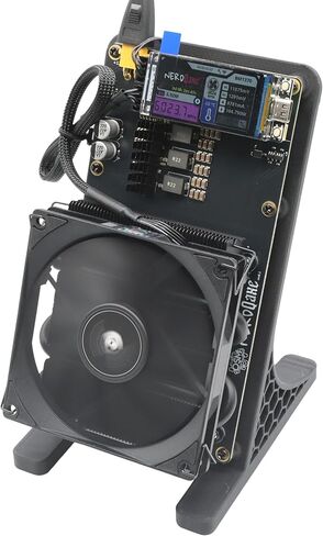 New Upgraded Bitaxe Miner NerdQaxe++ Rev 6.1 6T 100W BTC Miner 2.4G WiFi 16.5 J/TH Crypto Machine, Quiet Open-Source Mining Machine, Dual Fan Design, High Efficiency for BTC Mining (Black) in Saudi Arabia
