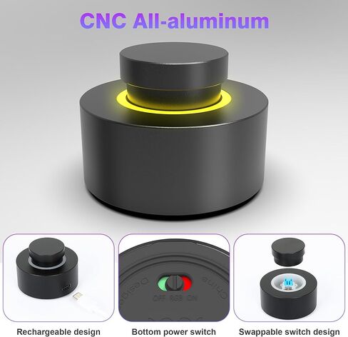 زر طاقة الكمبيوتر اللاسلكي، مفتاح طاقة سطح المكتب عن بعد من الألومنيوم الممتاز USB-C قابل لإعادة الشحن، تحكم تشغيل/إيقاف لاسلكي للوحة الأم للكمبيوتر، كمبيوتر مخصص للألعاب، الخادم والمكتب المنزلي in Kuwait