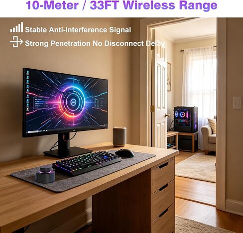 زر طاقة الكمبيوتر اللاسلكي، مفتاح طاقة سطح المكتب عن بعد من الألومنيوم الممتاز USB-C قابل لإعادة الشحن، تحكم تشغيل/إيقاف لاسلكي للوحة الأم للكمبيوتر، كمبيوتر مخصص للألعاب، الخادم والمكتب المنزلي in Kuwait