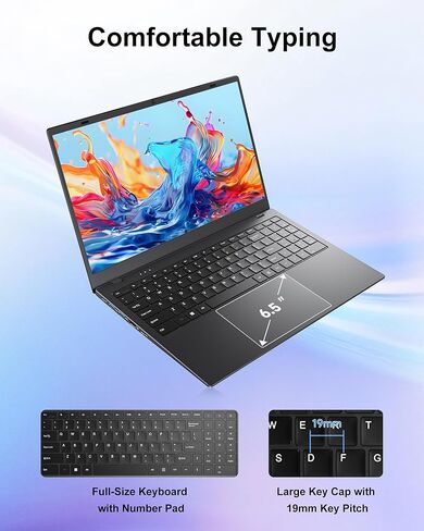 كمبيوتر محمول 15.6 بوصة - ذاكرة وصول عشوائي 16 جيجا بايت ومحرك أقراص SSD سعة 256 جيجا بايت مع معالج Pentium 6500Y يصل إلى 3.4 جيجا هرتز، وشاشة IPS FHD 1080P، USB 3.2، USB C، WiFi5، BT5.2، 2026 كمبيوتر محمول محمول للعمل والمدرسة والمنزل in Kuwait