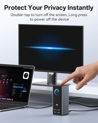 محطة إرساء الكمبيوتر المحمول Selore 3 شاشات، شاشة عرض ثلاثية 4K 3 HDMI 2 DP، شاشة ذكية مع الطقس، 100 وات PD، 10 جيجابت في الثانية USB A/C، جيجابت إيثرنت، قارئ SD/microSD لـ Dell/HP/Lenovo/Asus/Acer in Saudi Arabia