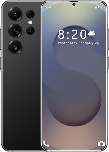 Unlocked Cell Phone S25 Ultra Smartphone 12GB+512GB Android Phone 48MP+108MP Camera 7-inch HD Screen Mobile Phone 5G Dual SIM (Black) in Saudi Arabia