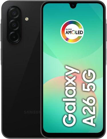 Samsung Galaxy A26 5G بشريحتي اتصال، 256 جيجابايت + 8 جيجابايت رام، أسود - مفتوح (GSM فقط) (الإصدار الدولي) (متجدد) in Saudi Arabia