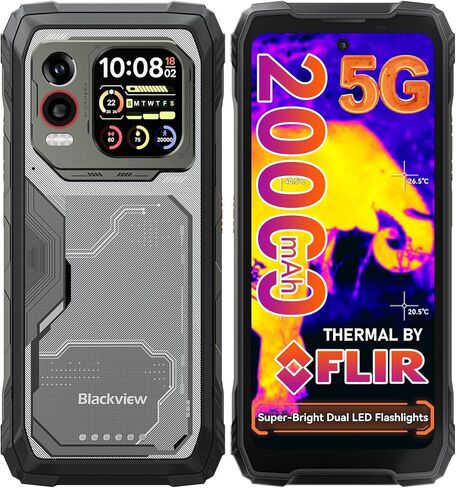 Blackview XPLORE 1 Pro AI 5G Rugged Phone Android 15(FLIR Thermal Imaging), 20000mAh 55W 48GB +512GB Rugged Smartphone Unlocked, 6.78" 2.4K 120Hz 64MP+50MP IP69K Waterproof Dual SIM NFC/OTG/WiFi in Saudi Arabia