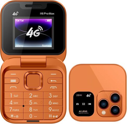 Tangxi 4G LTE Flip Phone, Easy to Use Basic Unlcoked Cell Phone for Seniors, Dual SIM, Loud Speaker, Bluetooth & 3.5mm, 1.77 Inch Screen, MP3 Playback, FM Radio (Purple) in Saudi Arabia