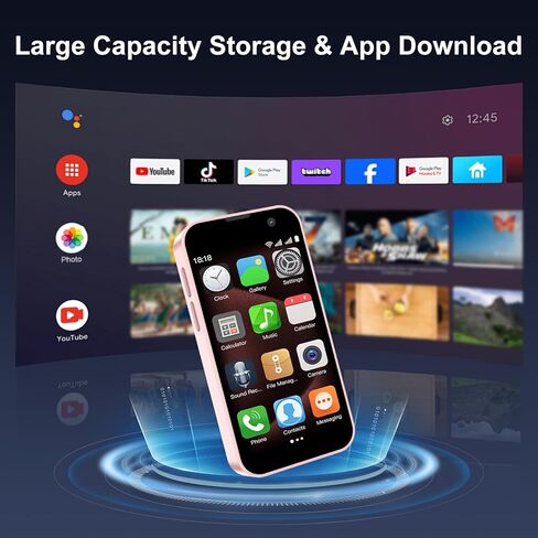 هاتف صغير 3.0 بوصة هاتف ذكي صغير غير مقفل للأطفال، أصغر هاتف خلوي في العالم، رباعي النواة، ثنائي شريحة الاتصال، معرف الوجه، أندرويد، هواتف محمولة صغيرة الحجم لجيب الطلاب 2 جيجابايت + 16 جيجابايت، وردي in Saudi Arabia