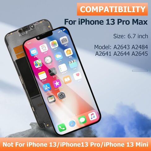 INCELL for iPhone 13 Pro Max Screen Replacement Display for iPhone 13 Pro Max LCD A2643 A2484 A2641 A2644 A2645 Screen Digitizer Touch Assembly Repair Kits in Saudi Arabia