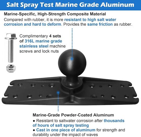 2.25" / D Size Ball Fish Finder Mount Plate for 9" to 16" Large Fishfinder, Heavy-Duty/Super Load-Bearing, Compatible with RAM Mounts, Scotty, iBOLT Ball Arm and Accessories in Saudi Arabia