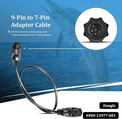 000-13977-001 9-Pin to 7-Pin Transducer Adapter Cable for Chirp and XSONIC Transducers, for HDS Gen3, Elite-Ti, NSS evo2, GO XSE, and SonarHub Systems in Saudi Arabia