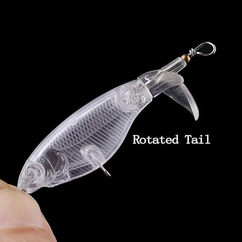 20PCS Unpainted Blanks Bait 0.177oz/0.353oz Rotating Tail Popper DIY Handmade Artificial Fishing Lure Tackle in Saudi Arabia