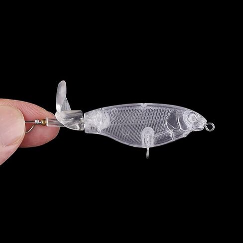 20PCS Unpainted Blanks Bait 0.177oz/0.353oz Rotating Tail Popper DIY Handmade Artificial Fishing Lure Tackle in Saudi Arabia