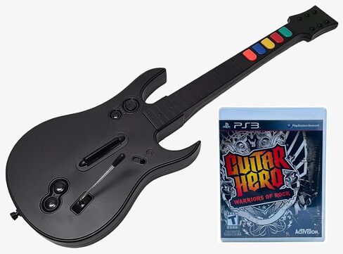 Wireless Guitar Controller for use with Playstation 3 PS3 and PC (Compatible with Rock Band & Guitar Hero Games) + Warriors of Rock Video Game Bundle Set PC (Renewed) in Saudi Arabia