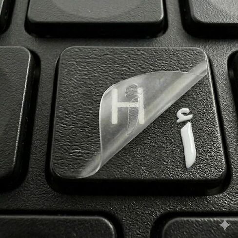 Arabic Keyboard Stickers – 3D Transfer Lettering | No Residue, Transparent-Free Design | Easy Application for Laptop & Desktop | Perfect for Arabic Typing – Clean, Factory Look (Red) in Saudi Arabia