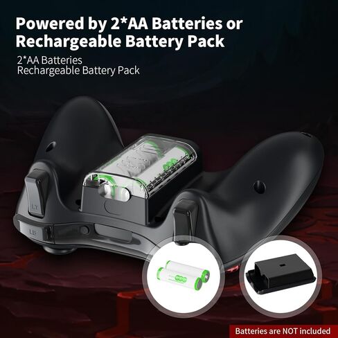 Zamia 2 Pack وحدة تحكم ألعاب لاسلكية لأجهزة Xbox 360/Slim/PC - عصا تحكم مطورة/اهتزاز مزدوج/مقبس سماعة رأس 2.5 مم لنظام التشغيل Windows 11/10/8/7 in Kuwait
