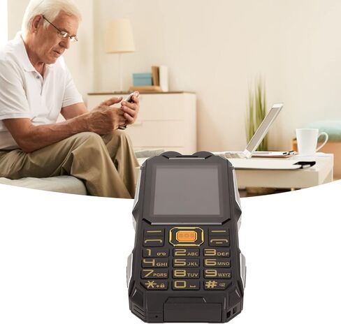 2G Rugged Phone, Unlocked Cell Phone for Seniors/Kids, Elderly Mobile Phone with 2.6in Screen, 16800mAh Battery, Dual LED Flashlight, Big Speaker, SOS, Radio, Bluetooth(Black) in Saudi Arabia