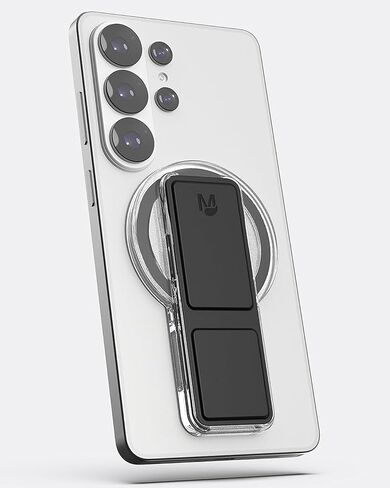 CLCKR for Magsafe Phone Grip, Magnetic Kickstand, 3-in-1 Cell Phone Finger Loop Strap for Mag Safe Case, Ring Holder for iPhone 17/16/15/14/13/12, Samsung Galaxy, Motorola, Pixel Pro & More - Black in Saudi Arabia