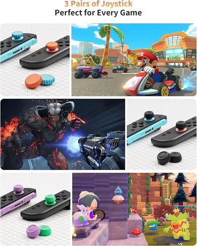 مقابض إبهام من COOWPS Switch 2 لجهاز Nintendo Switch 2 Joy-Con ووحدة التحكم الاحترافية، غطاء عصا التحكم من السيليكون المضاد للانزلاق، تصميم مريح وقبضة ألعاب معززة، حماية مريحة ومتينة للزر in Kuwait