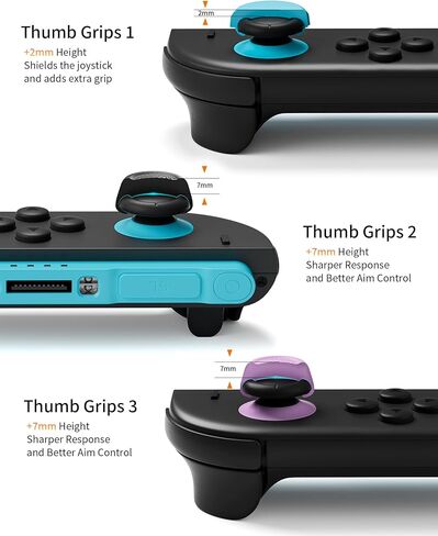 مقابض إبهام من COOWPS Switch 2 لجهاز Nintendo Switch 2 Joy-Con ووحدة التحكم الاحترافية، غطاء عصا التحكم من السيليكون المضاد للانزلاق، تصميم مريح وقبضة ألعاب معززة، حماية مريحة ومتينة للزر in Kuwait