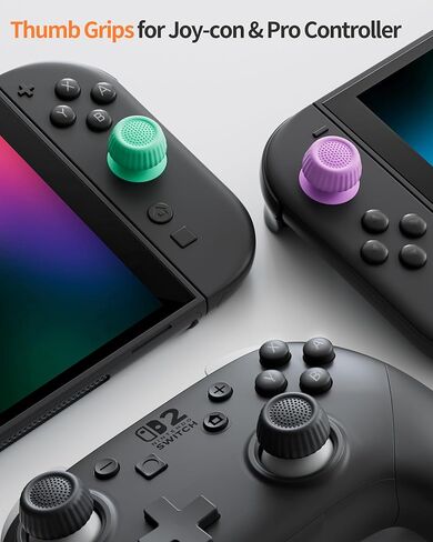مقابض إبهام من COOWPS Switch 2 لجهاز Nintendo Switch 2 Joy-Con ووحدة التحكم الاحترافية، غطاء عصا التحكم من السيليكون المضاد للانزلاق، تصميم مريح وقبضة ألعاب معززة، حماية مريحة ومتينة للزر in Kuwait